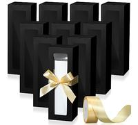 PerKoop 36 Pcs Tumbler Gift Box with Ribbon for 12oz 16oz 20oz 30oz Clear Wine Glass Sublimation Tumbler Heat Press Blanks Bottle Christmas Wrapping Packaging(Black)