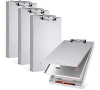 PerKoop 4 Pcs Aluminum Clipboard with Storage Folder Form Holder Metal Clip Board 14x9.3x2.2 Letter Size Binder for Nurses Construction Workers Business Office Stationery Items