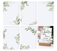 PerKoop 50 Pcs Blank Note Cards Decorative Notecards 4x6in Greenery Floral Notecards Printer Paper Cardstock Cards for Wedding Office DIY Drawing Thank Greeting Supplies(Eucalyptus)