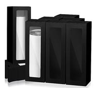Perkoop 60 Pcs Gift Boxes for Sublimation Transparent Tumblers - Exhibition Box With Window for 12oz 20oz 30oz Heat Press Blanks - Gift Wrapping (Black)