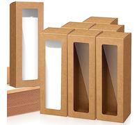 PerKoop 60 Pcs Gift Boxes for Sublimation Tumbler Transparent Tumblers Boxes Exhibition Box with Window for 12oz 20oz 30oz Heat Press Sublimation Blanks Skinny Tumbler Gift Wrapping(Brown)