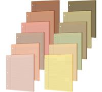 PerKoop 600 Sheets Loose Leaf Paper 8.5" x 11" Colored Filler Paper 12 Pack Lined College Ruled Paper 3 Hole Punched Notebook Paper for Office School Supplies(Cute Color)