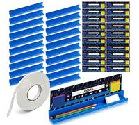 PerKoop Classroom Desk Name Plates Holder Set Index Cards Storage Classroom Name Tags Kids Desk Accessories Desktop Helper Prop and Park Station Tray Desk Organizer Water (10 + 10 Pcs)