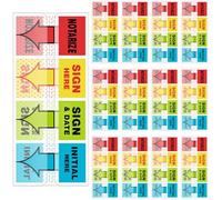 PerKoop Sign Here Notarize Initial Here Sign and Date Sign Here Tabs Sign Here Stickers Sign Here Flags for Office School Students Notebook Annotating Books Notary Books, 100 Pcs Each Box
