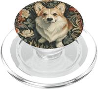 Perky Pembroke Welsh Corgi Vintage British Botanical PopSockets PopGrip for MagSafe
