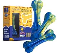 Perky Tails - Almost Indestructible Dog Toys for Small Dogs - Plastic Dog Toys for Aggressive Chewers, Safer Than Rubber - Delicious Bacon Flavour
