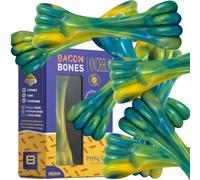 Perky Tails Extra Strong Dog Toys Indestructible - Indestructible Dog Toys for Large Dogs, Bacon Flavoured Dog Chew Toys Suitable for Extreme Chewers and Puppies (Eight Pack)