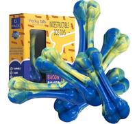 Perky Tails - Tough Dog Toys for Medium & Small Dogs - Bacon-Flavoured Nylon Chew Toys for Aggressive Chewers - 6-Pack