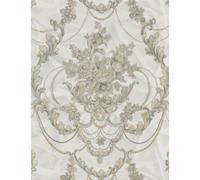 Perla Floral Damask Wallpaper Debona Textured Vinyl Natural Metallic Glitter