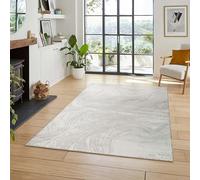 Perla Metallic Abstract Modern Living Room Area Rug, Grey, 200x290cm