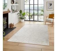 Perla Modern Abstract Linear Living Room Area Rug Metallic Sheen Contemporary Hallway Runner Axis-Beige 160X230 Cm