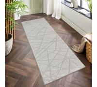 Perla Modern Abstract Linear Living Room Area Rug Metallic Sheen Contemporary Hallway Runner Axis-Grey 60X220 Cm