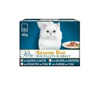 Perle Seaside Duo 12pk - Duo From Perle, Double Temptations For Meat Or Fish Lovers Includes: 3 X Salmon & Saithe, 3 X Ocean Fish & Tuna, 3 X Salmon & Whitefish, 3 X Sardine & Tuna