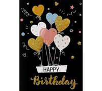 Perleberg Basic Classic Birthday Card with Balloon Motif - Birthday Card with Envelope - Premium Quality Birthday Cards 11.6 x 16.6 cm