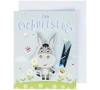 Perleberg Birthday Card Midi Card Donkey Clip 6.5 x 8.0 cm