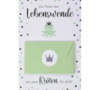 Perleberg - Birthday Card with Frog Motif and Money Envelope - Greeting Card with Writing and Envelope - 11.6 x 16.6 cm - Greeting Card for Birthday/Wedding/Youth Initiation