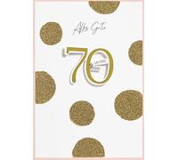 Perleberg Birthday Card with German Text "Alles Gute" - Elegant 70th Birthday Card with Envelope - Beautiful Birthday Cards 11.6 x 16.6 cm - Birthday Card for a Successful Surprise