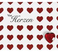Perleberg General Midi Greeting Card from the Midi Card Collection - High-Quality Card in Premium Quality Including Envelope - Stylish Greeting Cards with Hearts 6.5 x 8 cm