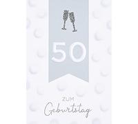 Perleberg High-Quality Birthday Card for the 50th Birthday - Elegant Birthday Card with Envelope - Beautiful Birthday Cards 11.6 x 16.6 cm - Birthday Card for a Successful Surprise