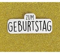 Perleberg High-quality birthday card from the Midi Card Collection - glitter card for birthday in premium quality - beautiful birthday cards including envelope 6.5 x 8 cm - birthday card with clip