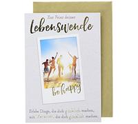 Perleberg Turning of Life Card with Polaroid Motif with Beautiful Writing 11.6 x 16.6 cm Greeting Card for Birthday/Wedding/Youth Consecration Including Envelope