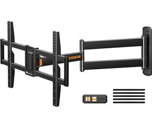 Perlegear TV Wall Bracket, Corner TV Bracket for 32-75 Inch TVs with 180° Rotatable, 822mm Long Reach Wall Mount with Swivel & Tilt, Max VESA 600 x 400 mm up to 45 kg