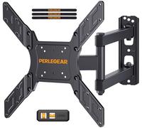 Perlegear TV Wall Bracket for 26-60 Inch Flat & Curved TVs up to 45kg, Swivels Tilts Extends TV Wall Mount, VESA 75x75mm up to 400x400mm, PGMFK6