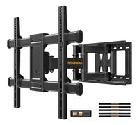 Perlegear TV Wall Bracket for 37-84 Inch Flat/Curved TVs up to 60kg, Swivel Tilt TV Bracket Max.VESA 600x400mm, Full Motion Wall Mount with Dual Arm