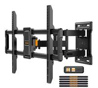 Perlegear TV Wall Bracket for 42-84 Inch Flat/Curved TVs up to 60 kg, Tilt and Swivel Wall Brackets with Dual Arms, Full Motion TV Wall Mount Max VESA 600x400mm, PGLF12