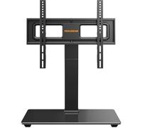 Perlegear Universal Swivel TV Stand for 32-70 inch TVs up to 88 lbs | Height Adjustable Table Top TV Stand and Tilt, Tv Mount Stand with Tempered Glass Base, Max VESA 400x400mm