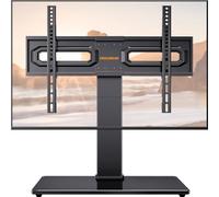 PERLEGEAR Universal TV Stand for 32-80 Inch LCD LED TVs - Height Adjustable With Tempered Glass Base & Cable Management, Swivel Stand Up to 45kg, Max VESA 600x400mm