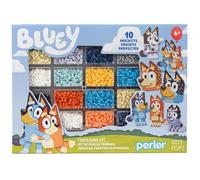 Perler 80-57182 Bluey Fused Bead Deluxe Box Kit 10 Unique Patterns Multicolor 4473 Pieces