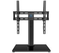PERLESMITH Swivel Universal TV Stand/Base - Table Top TV Stand for 32-60 inch LCD LED TVs - Height Adjustable TV Mount Stand with Tempered Glass Base, VESA 400x400mm,Holds up to 88lbs PSTVS09