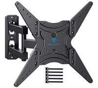 PERLESMITH TV Wall Bracket Swivel Tilt Extend, Universal Wall Mount for 26-60 Inch Flat/Curved TVs, Adjustable TV Brackets Hold up to 35 KG Max.VESA 400x400 mm