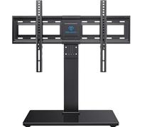 PERLESMITH Universal Swivel TV Stand Base, Table Top TV Stand for 37 to 65, 70 inch LCD LED TVs, Height Adjustable TV Mount Stand with Tempered Glass Base, VESA 600x400mm, Holds up to 88lbs, PSTVS13