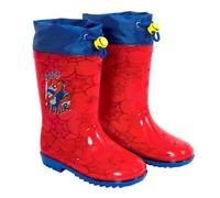 PERLETTI Children's Boots Spiderman Blue PVC Material - Children's Boots Marvel Spider Man with Non-Slip Sole - Waterproof Boots for Children Spider-Man with Drawstring, red, 7/7.5 UK Child