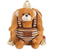 PERLETTI Plush Teddy Bear Backpack for Toddler - Children 3 4 5 Years Daypack and Removable Soft Stuffed Animal - Fluffy Puppet and Baby Kid Handbag Preschool Kindergarten Travel - 22x25x3 cm(Bear)