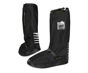 PERLETTI Shoe Covers Black Waterproof Durable Reusable Lightweight - Overshoes Boot Cover Resistant Strong - Mud Rain Protectors with Non Slip Sole and Reflective Inserts (L (9/10.5), Camouflage)