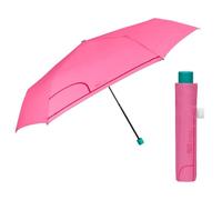 PERLETTI Women's Manual Super Slim Folding Umbrella - Mini Compact Lightweight Windproof Travel Umbrella - Small Folding Umbrella Solid Colour Unbreakable - Diameter 91 cm, Sweet pink, Diamètre 91 cm