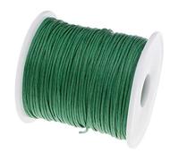 Perlin 75m Waxed Cotton Cord, 1mm Diameter, Green, Beading Jewelry Making Thread