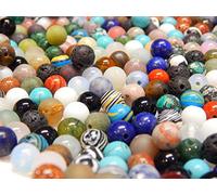 Perlin Gemstone Mix Beads Round Set Lava, Quartz, Aventurine, Amazonite, Amethyst, Jade, Moonstone, Jasper, Turquoise, Tiger's Eye, Lapis Lazuli (4 mm, 100 Pieces)