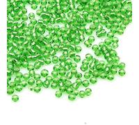 Perlin Glass Seed Beads, Indian Beads, Seed Beads, Pony Beads, 3 mm, Silver Insert, Silver Lined, Lined, 8/0, Peridot Green, Pack of 3300 (Light Green)