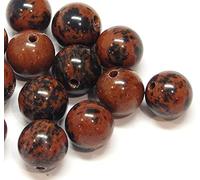 Perlin Mahogany Obsidian Red Jasper Gemstone Beads, 8 mm, Round, Semi-Precious Stones, Jewellery Making (8 mm - 15 Pieces)
