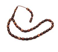 Perlin Prayer Beads 33 Beads Kuka Wood Effect Resin Tesbih Oval 12mm x 7mm 35cm Misbaha Tasbih Subha Islamic Prayer Beads Made in Turkey, 35cm, Resin Resin in Kuka wood look resin, No Gemstone