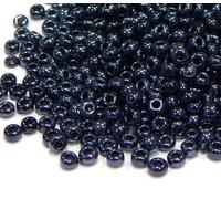 Perlin Seed Beads Glass Native American Beads Seed Beads Pony Beads 4 mm Metallic Colours Set 6/0 Clear Mini Round Metallic Seed Beads Pack of 1100 (Black)