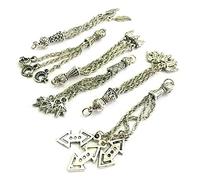 Perlin Set of 5 Tespih Tassel, Tassel, Püskül, Silver Metal for Prayer Beads, Tasbih Tespih Chain, Misbaha Subha Muslim Islamic Rosary Prayer Wor Accessories, 6~7,5 cm