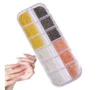 Perline per unghie | per ciondoli per unghie | Perline di caviale argentate e dorate per manicure di varie dimensioni 3D per la creazione di gioielli, artigianato, decorazione