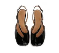 PERLSAC Women's Tabi Slingback Flats Split Toe Mary Jane Sandals Comfortable Square Toe Ballet Flats Shoes for Summer, Black, 3 UK