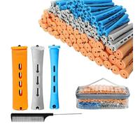 Perm Rods, Cold Wave Hair Perm Rods Hair Rollers Set with Steel Rat Tail Comb, 108pcs Large Medium Small Hair Curlers Kit for Long & Short Hair Different Hairdressing Styling Tool or DIY