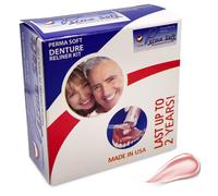 Perma Soft Denture Reliner Kit - Relines 2 Denture Plates - Semi Soft DIY Denture Liner for Upper and Lower